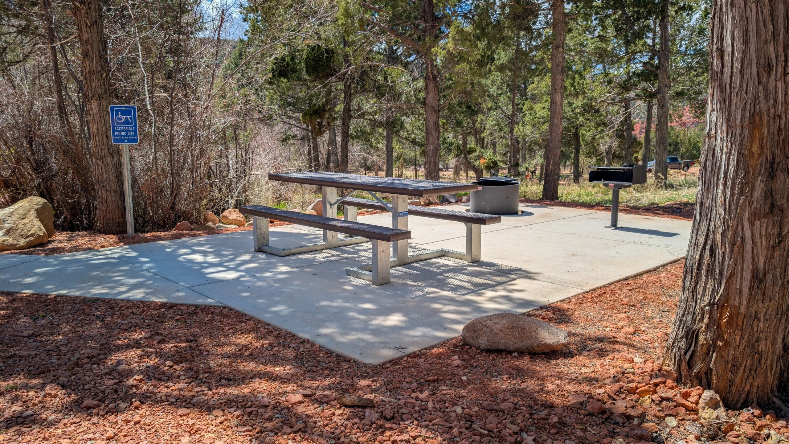 ADA compliant picnic area at Five Mile.